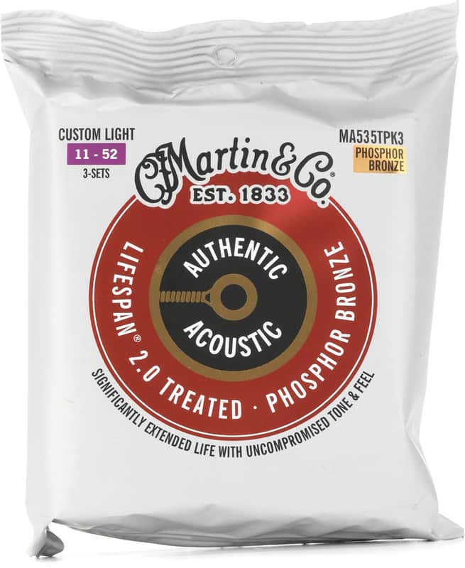 Martin Authentic Acoustic MA535T Custom Light 11-52 Phosphor Bronze Martin Authentic Acoustic MA535T Custom Light 11-52 Phosphor Bronze