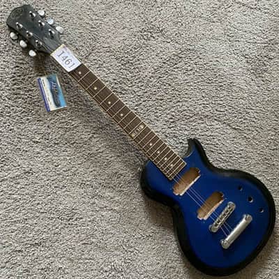 J&D Blue Mini Electric Guitar, Solid Basswood Body, Maple Neck Rosewood Fingerboard image 9