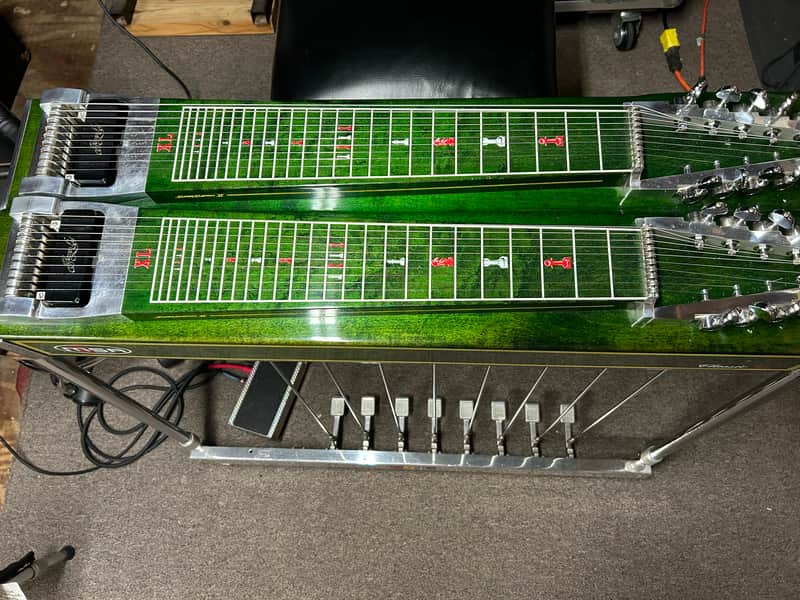 MSA Super Sustain II XL D-10 (Double Neck Ten String) 1980 - Transparent Green image 1