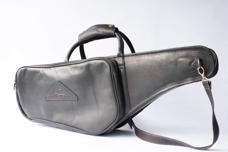 Premium Handmade Full-Grain Brown Leather Alto Sax Case image 1
