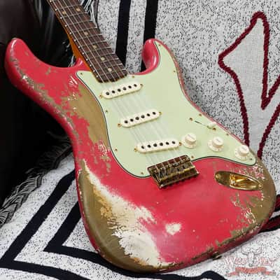 Fender Custom Shop Wild West Guitars 25th Anniversary 1960 Stratocaster Hardtail Madagascar Rosewood Fretboard Heavy Relic Fiesta Red 7.20 image 8