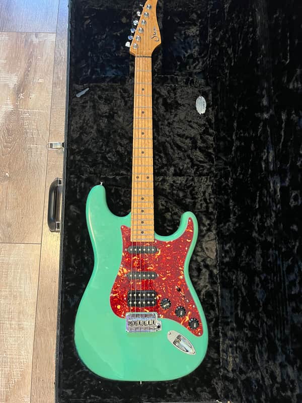 Suhr Limited Edition Classic S Paulownia with Maple Fretboard 2018 - Present - Surf Green with Tortoiseshell Pickguard image 1
