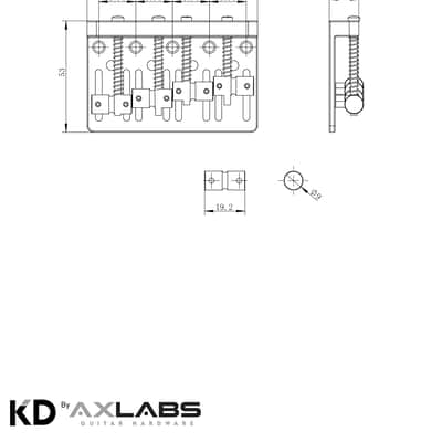 KD By AxLabs Vintage-Style Bass Bridge - 5-Screw, 4-String, String-Through-Top Or Bottom, Brass Saddles - Nickel image 2