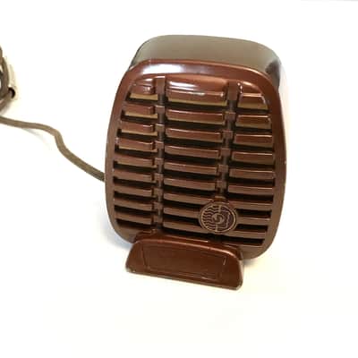 November 1950 Shure CX-80 Brown Finish Vintage HiZ Crystal Microphone- Strong Shure 99B129 Crystal- Harmonica Mic image 1