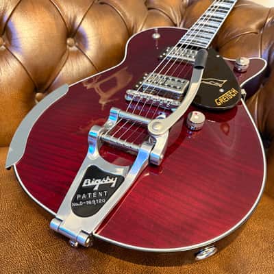 2026 Gretsch Nigel Hendroff Penguin G6134TFM-NH - Dark Cherry Metallic Flame image 2
