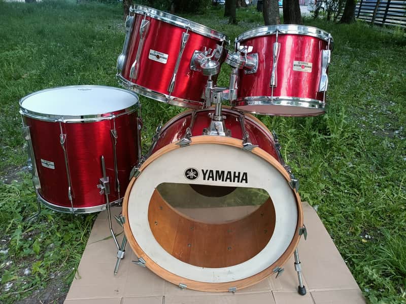 Yamaha YD-9000GA Made in Japan, 80's, 13,14,18,24" - Metallic Cherry, acoustic drumkit image 1