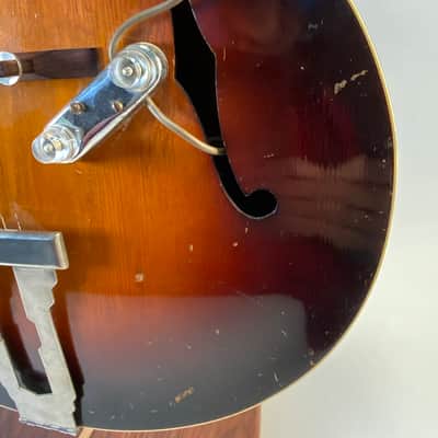 1939 Gibson L-7 Archtop Acoustic Guitar — Sunburst, Picture Frame X-Braced, OHSC, DeArmond Pickup image 5