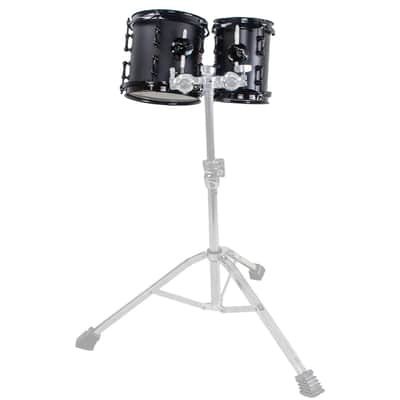 Sawtooth Hickory Series Concert Toms, 6" x 8" & 8" x 8" Matched Pair, Dual-Head Design, 6-Ply Hickory Shells, 3.2 mm Triple-Flange Hoops, Black Nickel Hardware, Chocolate Satin Finish image 3