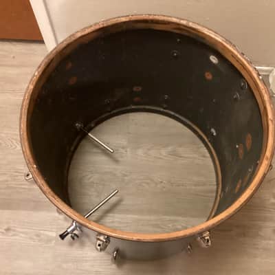 Slingerland 18x20 Bass Drum - Blue Sparkle - converted combo drum - made in Chicago - 1950s 50s vintage image 10