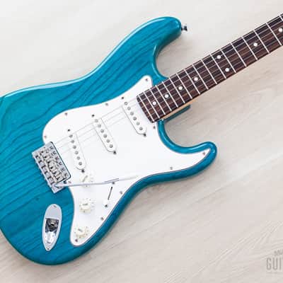 2012 Fender '62 Stratocaster ST62/ASH/MH Transparent Blue + Headstock, Near-Mint, Japan MIJ image 1