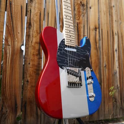 G&L USA CUSTOM SHOP ASAT Classic Red,White,Blue Metal Flake 6-String Electric Guitar w/ Case (2024) image 9