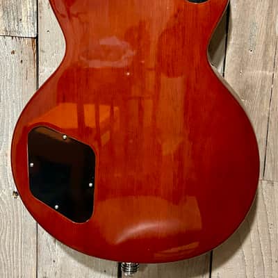NEW Vintage V100-AFD Reissued Paradise Series Single Cut - Flamed Amber, Support Small Business and Buy It Here! image 11