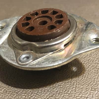Elco Pair of Octal to Nine Pin Tube Conversion Sockets 1950’s Steel Phenolic image 2