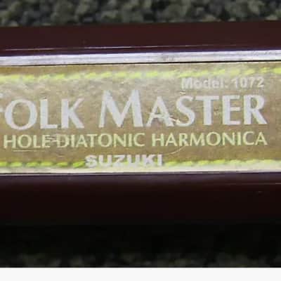 Suzuki 1072-C Folkmaster Diatonic Harmonica - Key of C 2010s - Silver image 1
