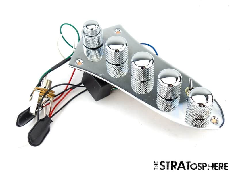 Immagine NEW Active Jazz Bass LOADED CONTROL PLATE KNOBS POTS for Fender J Bass Chrome - 1