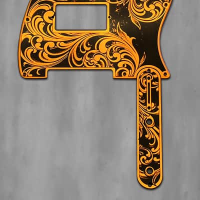 Engraved Toggle Control Plate for Telecaster Style Guitar in Burnt Orange Acrylic Mirror image 4