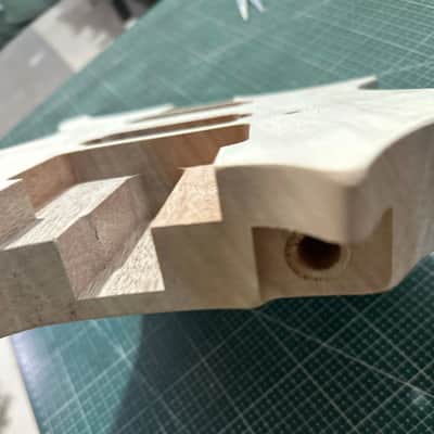 Unfinished Headless Mahogany Guitar Body, Flame Maple Veneer image 5