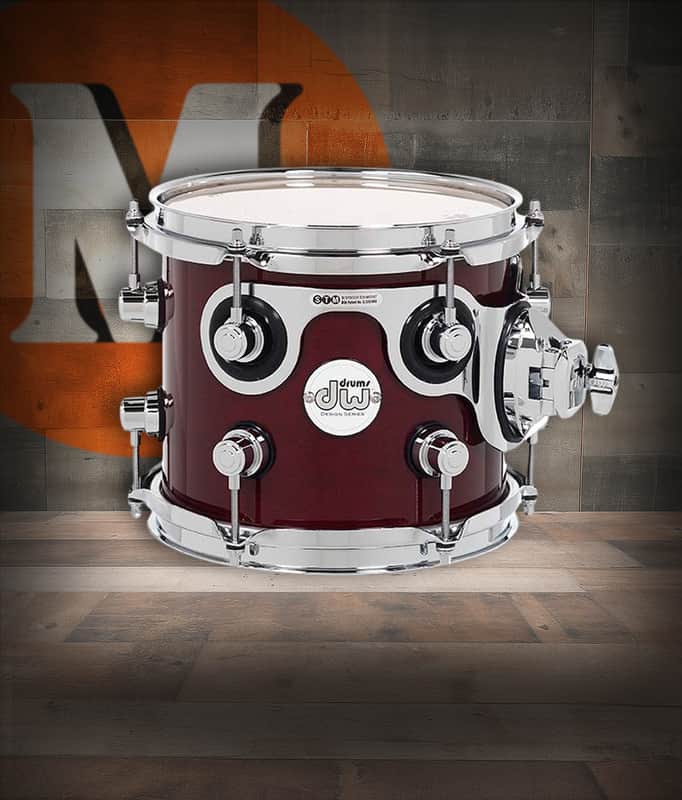 DW Design Series Maple Suspended Tom, 7x8 - Cherry Stain Gloss Lacquer w/Chrome Hardware (DDLG0708STCS) image 1
