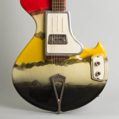 Wandre Rock Oval Solid Body Electric Guitar (1962), tweed hard shell case. image 3