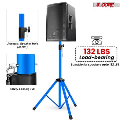 5 Core Speaker Stand Height Adjustable 54" Heavy Duty PA DJ Tripod Studio Monitor Stands image 1