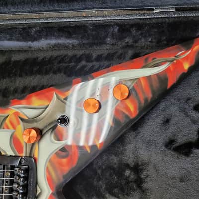 Used BC Rich Kerry King V KKVFG2 Tribal Flame Kahler Bridge w/Case image 16