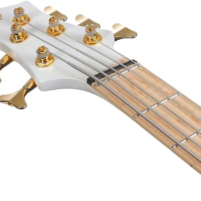 Ibanez BTB605MS Bass Workshop Multi-Scale 5-String Bass Guitar, Flamed Maple Fingerboard, Pearl White Matte image 4