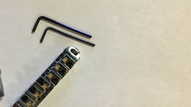 SGM Locking Bridge, Brass Roller Saddles Gibson USA Les Paul Replacement, Chrome image 1