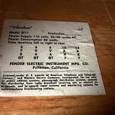 1959 Fender Vibrolux 5F11 Tweed – Original Iron, Astron Signal Caps image 11