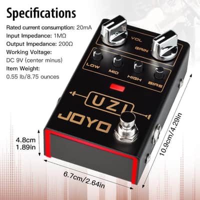 JOYO UZI R-03 Distortion Pedal R Series Heavy Metal Dist Between American and British for Electric Guitar Effect (Price includes the import duty to US buyer) image 6