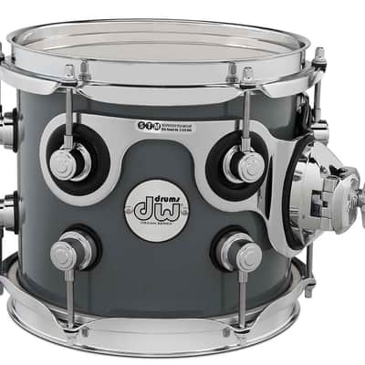 DW Design Series Maple Suspended Tom, 7x8 - Steel Gray Lacquer w/Chrome Hardware (DDLG0708STSG) image 2