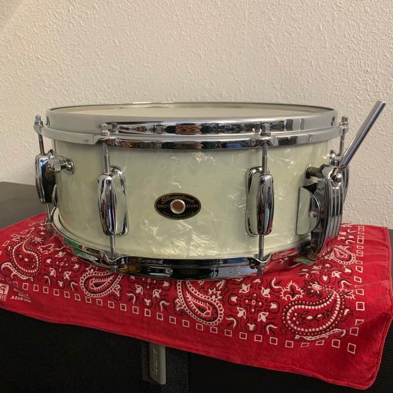 Slingerland No. 153 Super Gene Krupa Radio King 5.5x14" 8-Lug Solid Maple Snare Drum with Clamshell Strainer 1960 - 1962 - White Marine Pearl image 1