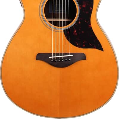 Yamaha AC1R Grand Concert Acoustic-Electric Guitar, Solid Spruce Top, Vintage Natural image 2