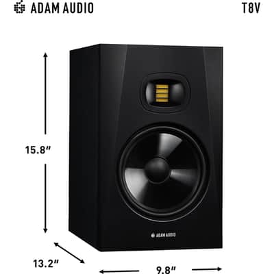 ADAM Audio T8V 8" Studio Monitor, Black (Pair) + Speaker Accessories Bundle image 11