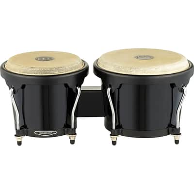 Meinl Headliner Fiberglass Bongo w/Buffalo Heads | 6-3/4" Macho + 8" Hembra | Black image 2