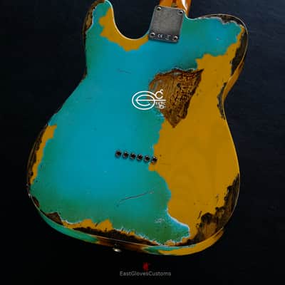 Fender Telecaster FSR Special Edition Deluxe Ash Seafoam Green over Butterscotch Heavy Aged Relic image 5