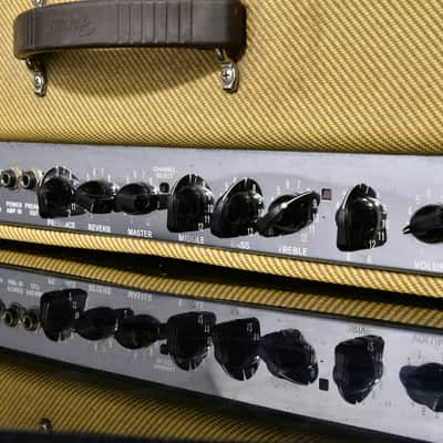 Fender Blues DeVille Reissue 2-Channel 60-Watt 4x10" Guitar Combo - Tweed with Cover image 5