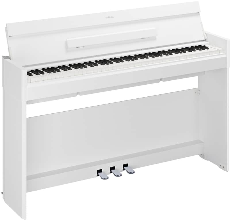 Yamaha YDP-S56WH, Slim Style GrandTouch-E™ 88 Note Upright Digital Piano (No Bench) - White image 1