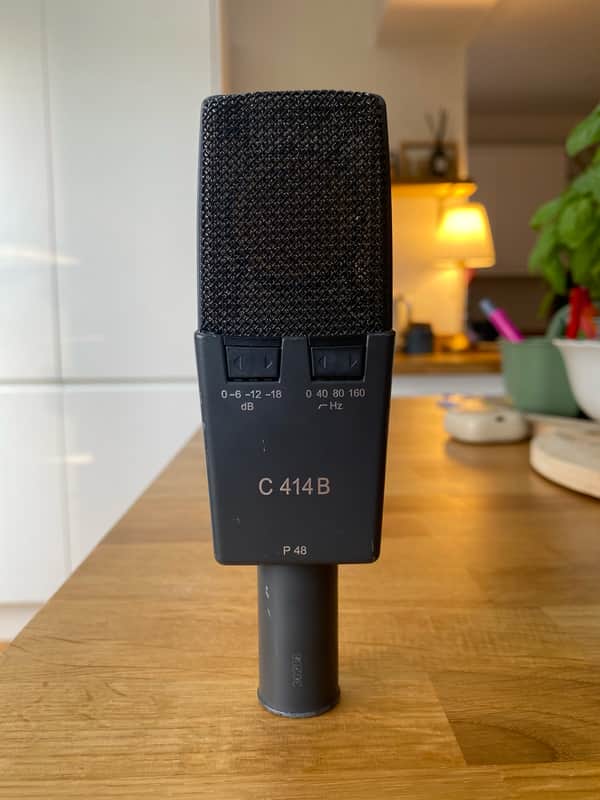 1987 AKG C414 B-ULS Condenser Microphone with shock-mount image 1
