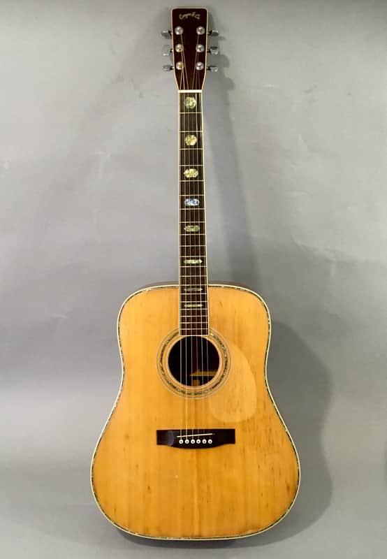 Vintage MIJ Canyon T40 Dreadnought Acoustic Guitar 1970s Natural Solid Spruce Top Martin D40 Style Axe image 1