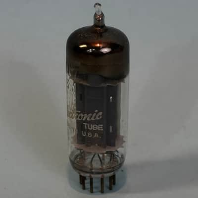 1963 General Electric 6CG7 6FQ7 Vintage 1960s Gray Plate Halo Getter Tube! T437 image 2