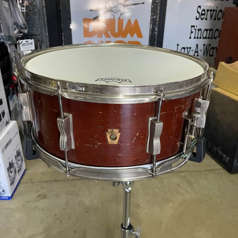 1960 Ludwig Auditorium 6.5"x15" Snare 471M - Mahogany image 1