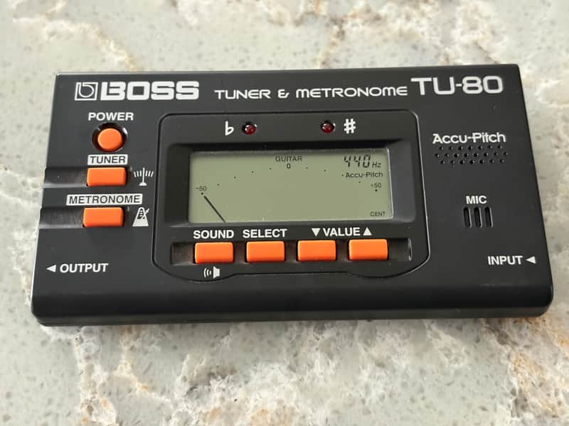 Boss TU-80 Chromatic Tuner and Metronome - Black and Orange image 1