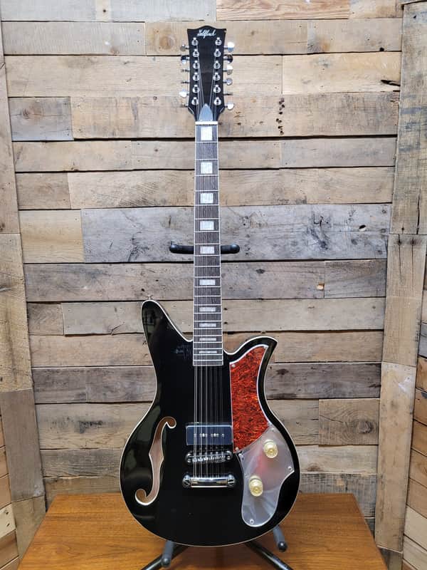 Goldfinch Hollywood Kensington 12 String Black Semi Hollow P90 Electric Guitar image 1