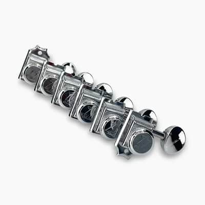 True-Lok Vintage Style Locking Tuners - 6-In-Line, Staggered Posts, Chrome
