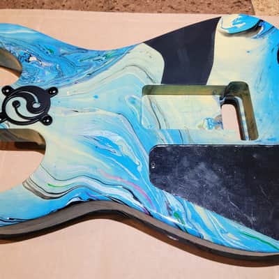 Custom Swirl Body Dinky Body  Blue Swirl image 4