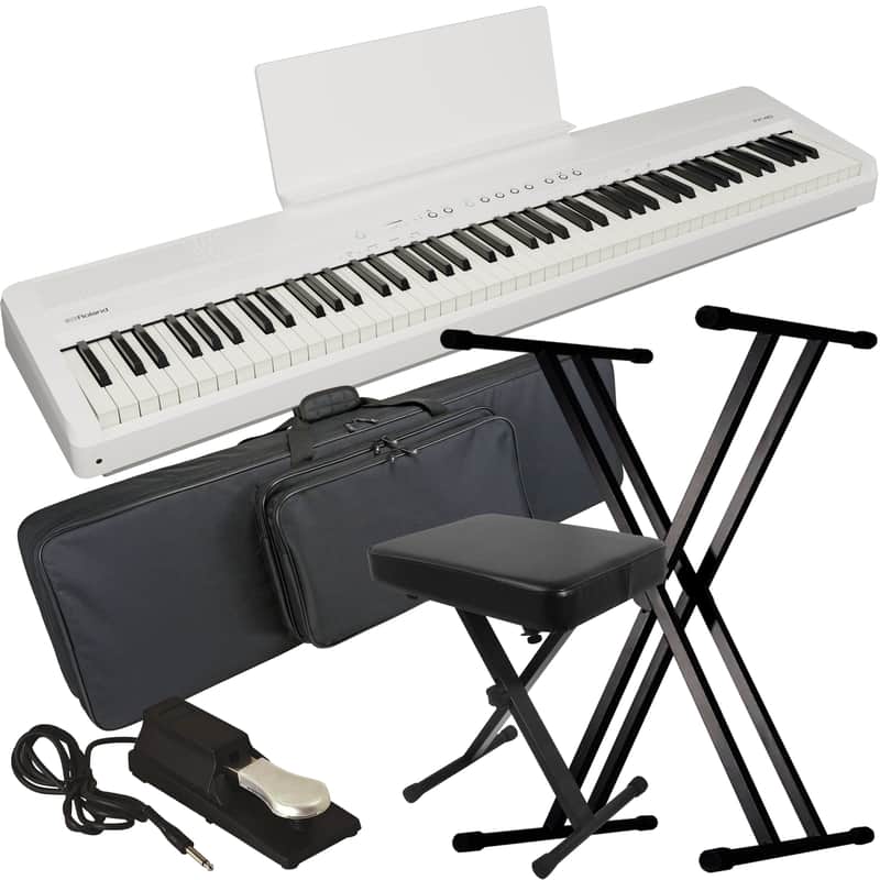 Roland FP-40 Digital Piano - White STAGE ESSENTIALS BUNDLE image 1