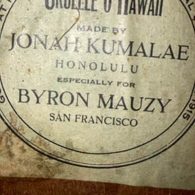 Vintage Jonah Kumalae Hawaiian Solid Koa Soprano Ukulele 1915 image 6