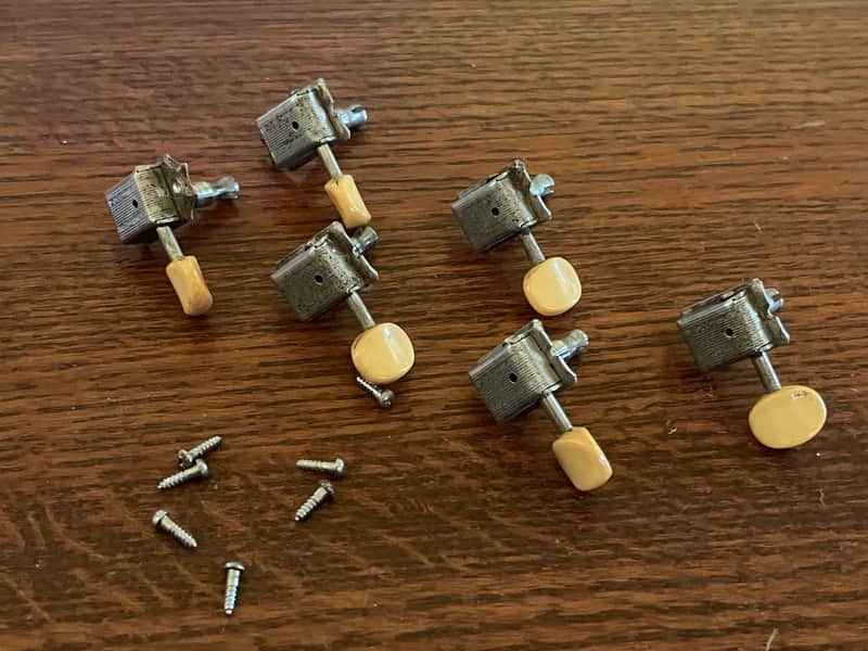 1964 1965 1966 set Fender Musicmaster Duo Sonic Mustang guitar tuners tuning pegs image 1