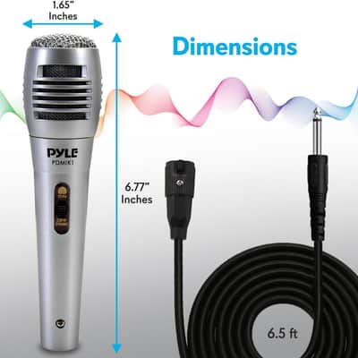 Wired Dynamic Microphone - Professional Moving Coil Unidirectional Handheld Mic with Built-in Acoustic Pop Filter, Rugged Construction, Steel Mesh Grill, 6.5 ft XLR Audio Cable Wire- PDMIK1 image 4