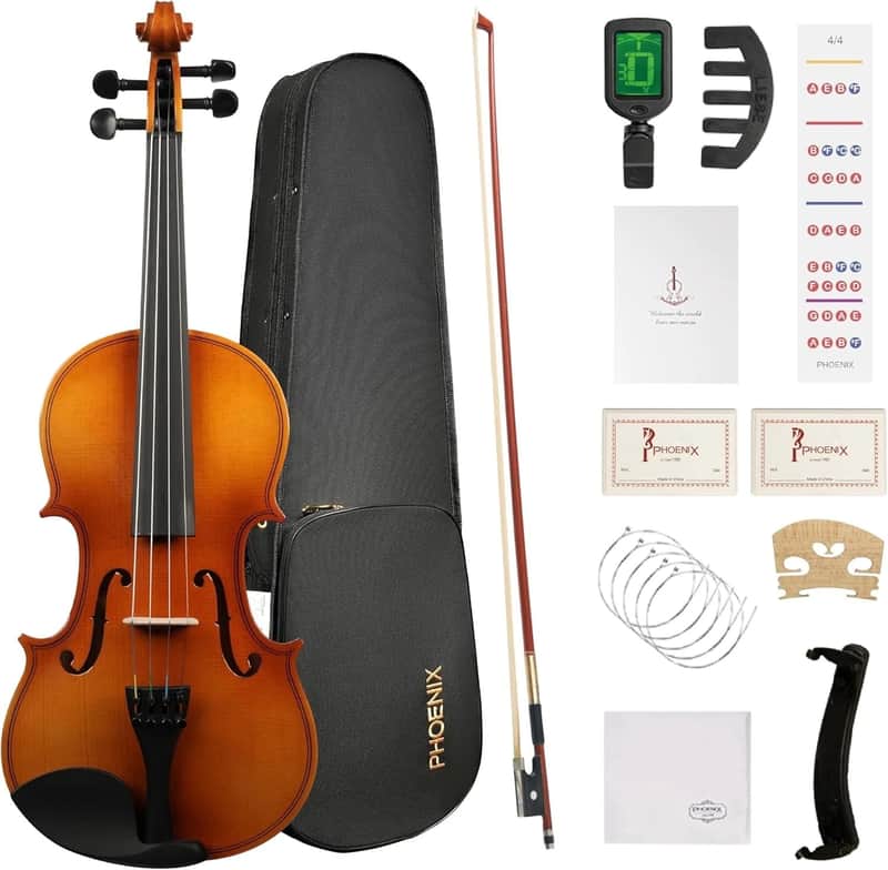 OEM Full Size 4/4 Beginner Violin Kit for Adults – Ready-to-Play Set with Case, Bow, Strings, Tuner & Accessories – Perfect for Students & School Orchestra 2025 - Polished image 1